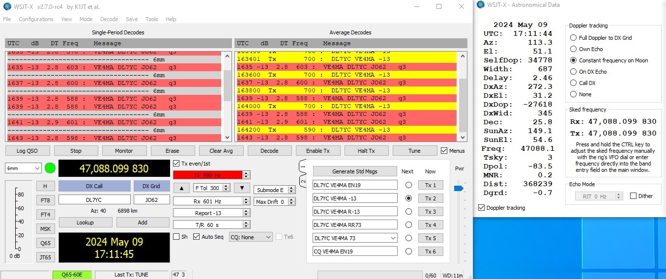 VE4MA DL7YC 47 GHz Decodes