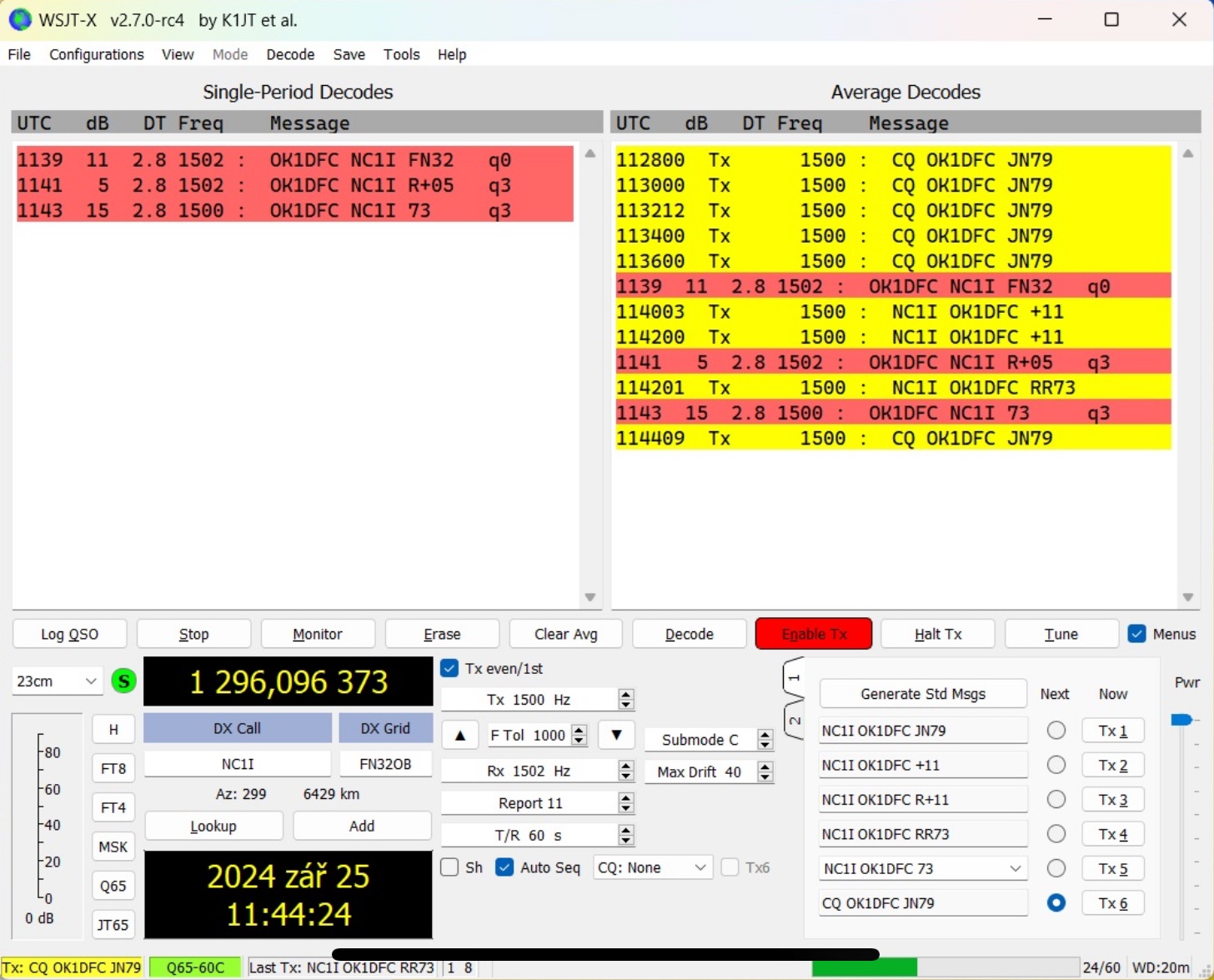 NC1I + OK1DFC QSO