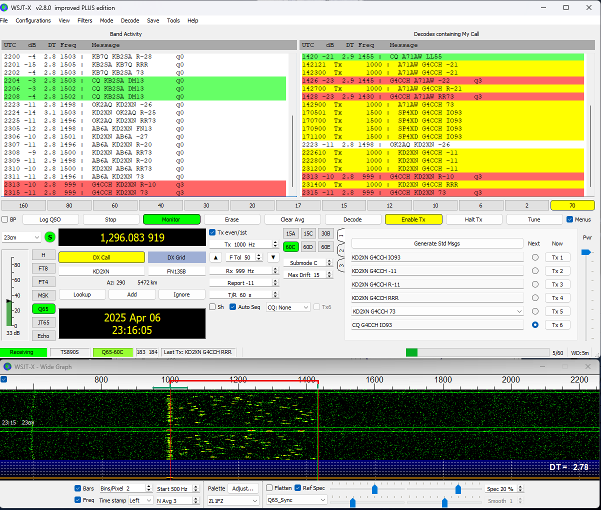 KD2XN WSJT screen