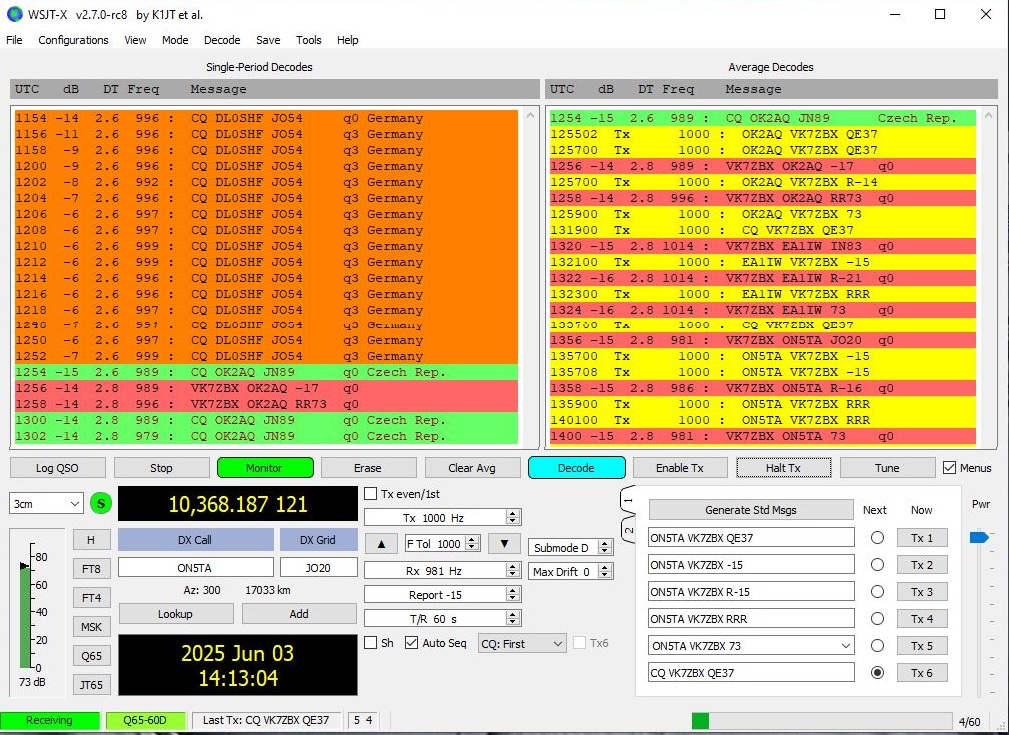 VK7ZBX eme activity 4th June 2025
