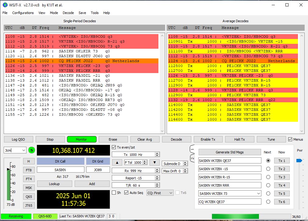 VK7ZBX new DXCC and initial 1 June 2025