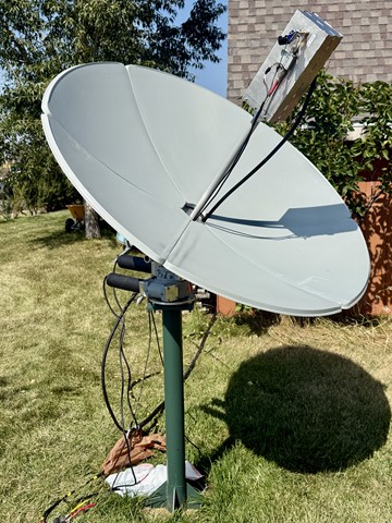 KB7Q testing the 1.5 m solar cooker dish