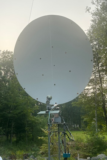 W1FKF 8 foot offset dish for 10 GHz