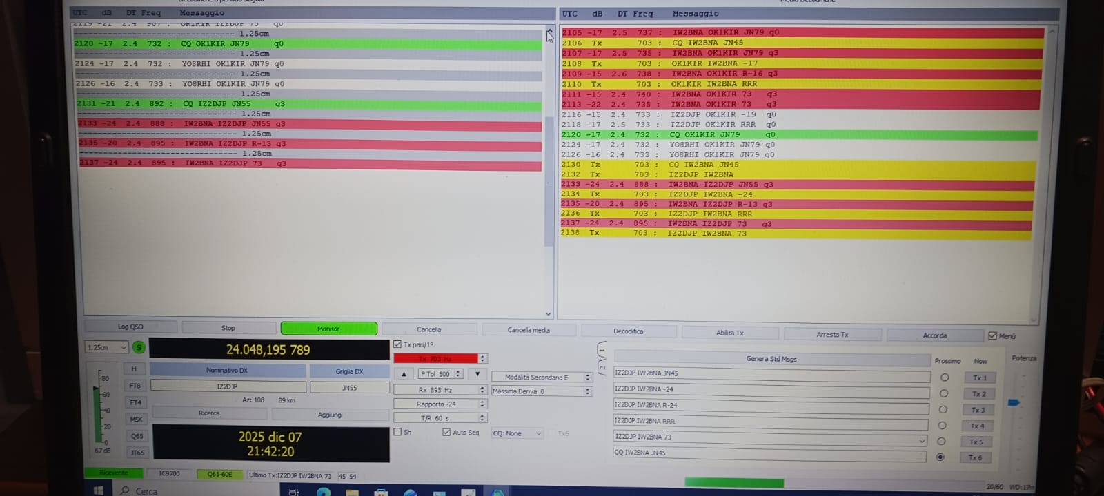 IW2BNA First Italy to Italy 24 GHz EME QSO