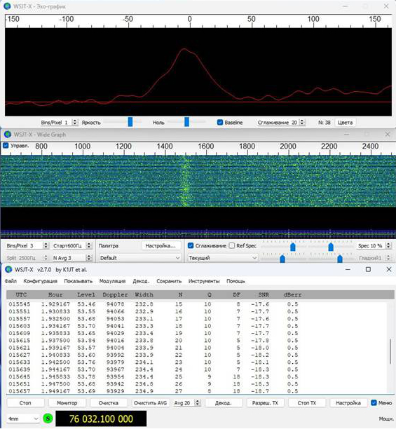 RW3BP 76 GHz Echoes