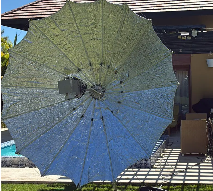 EA8DBM HI3 LY3UM Dish Showing OK1DFC Short Septum Feed