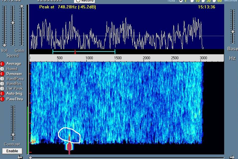 OK1DFC 47 GHz Echo in Spectran