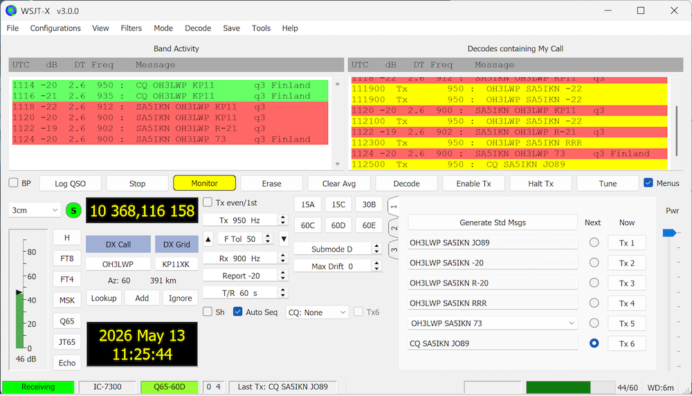 SA5IKN 50 cm Dish QSO 1