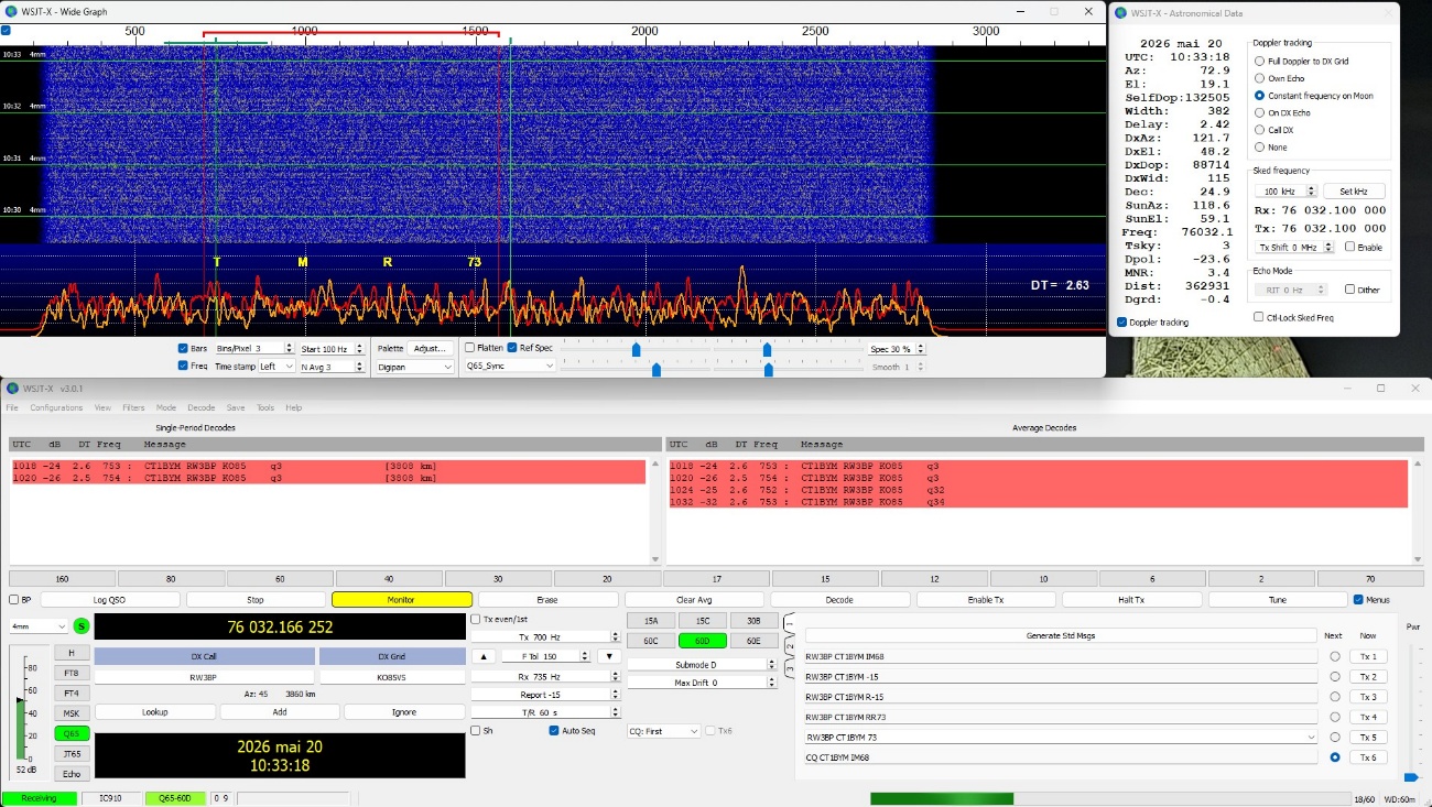 CT1BYM 76 GHz Decode of RW3BP