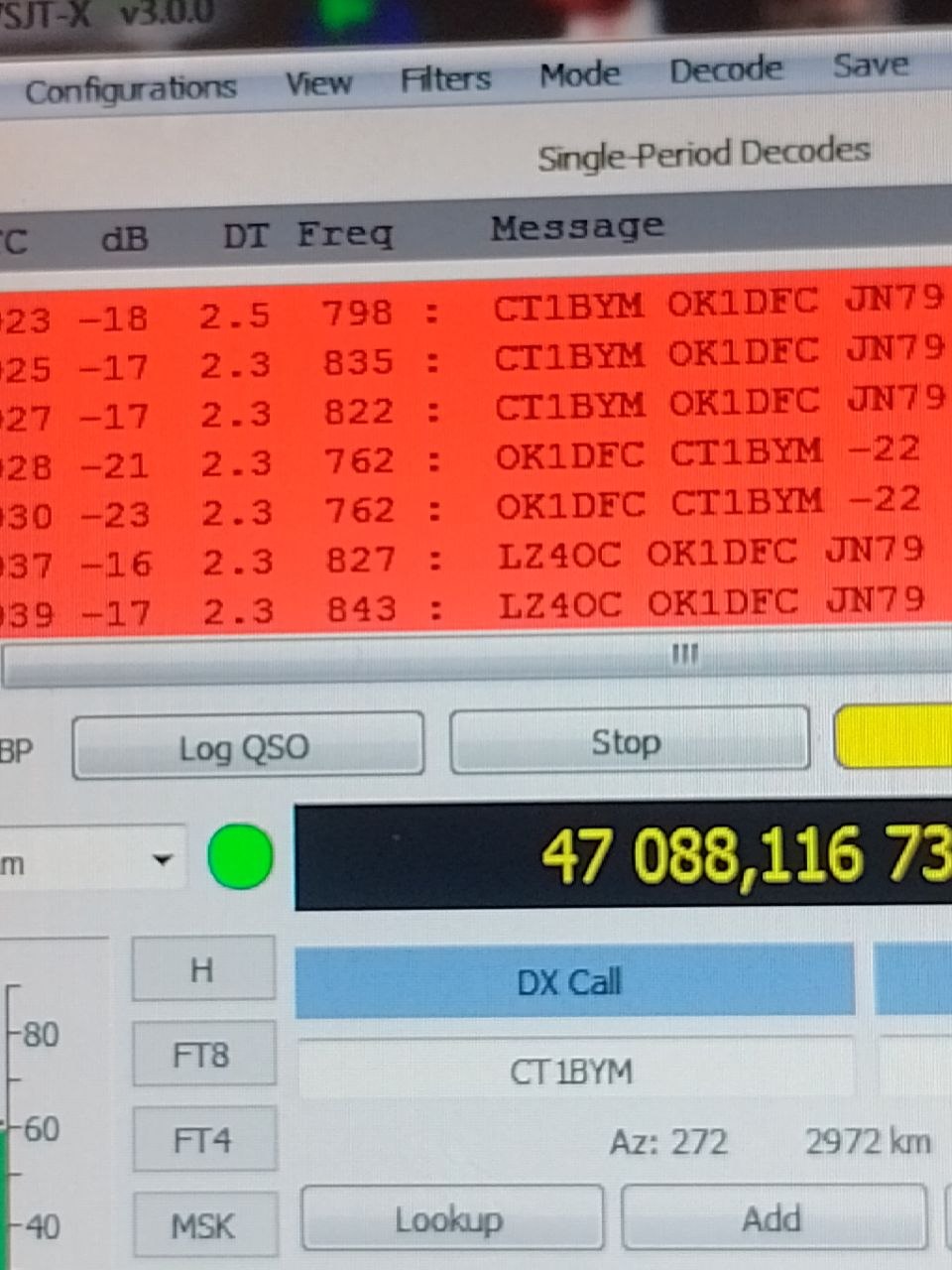 CT1BYM LZ4OC Decodes of CT1BYM and OK1DFC CT1BYM LZ4OC Decodes of CT1BYM and OK1DFC