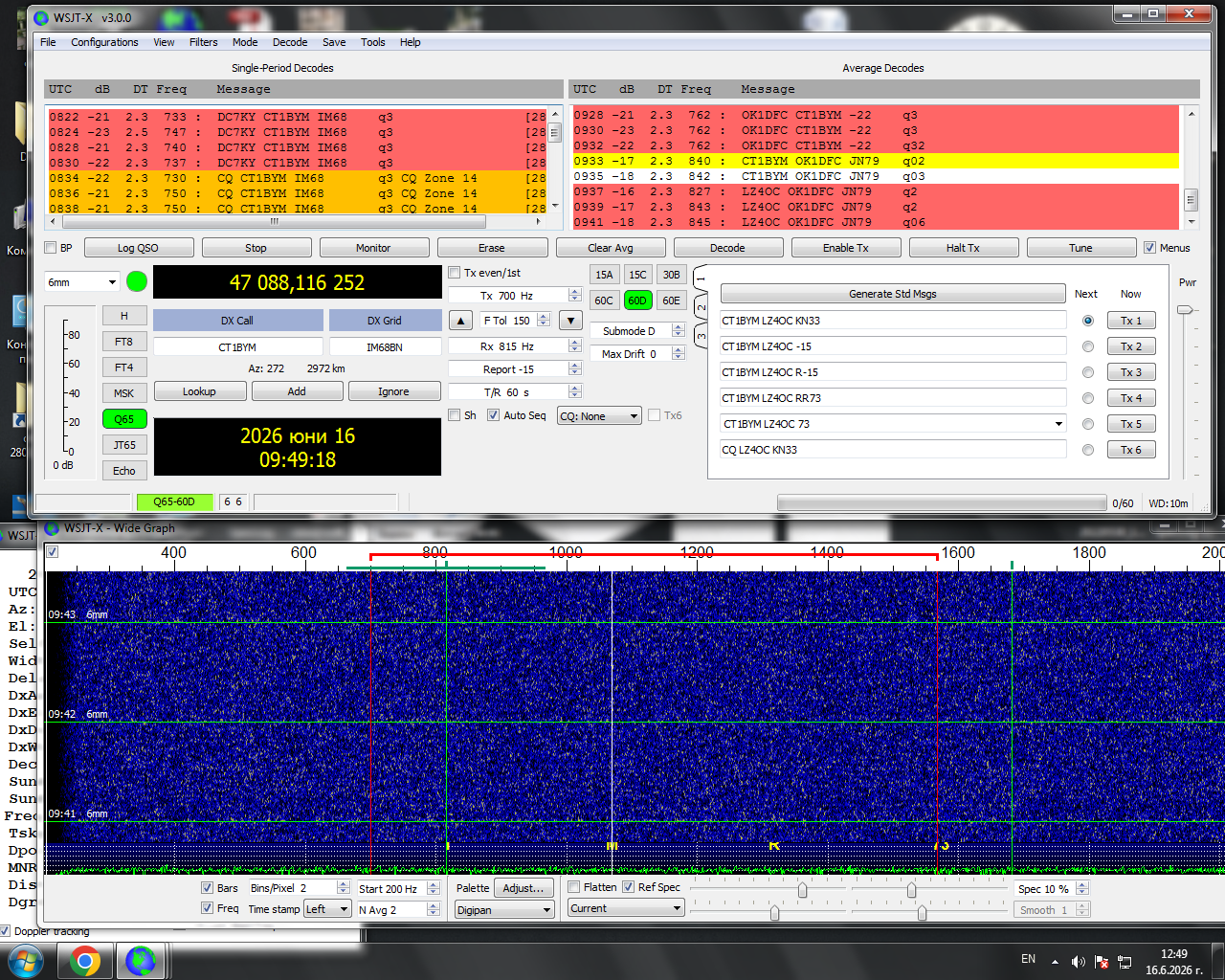 LZ4OC 47 GHz Decodes of OK1DFC and CT1BYM