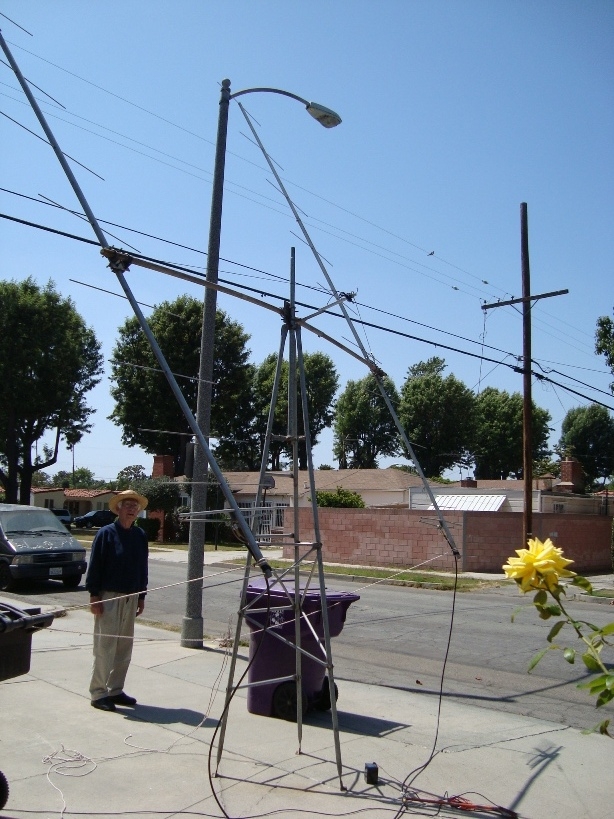 K6JEY 2 meter EME antenna with old cross boom